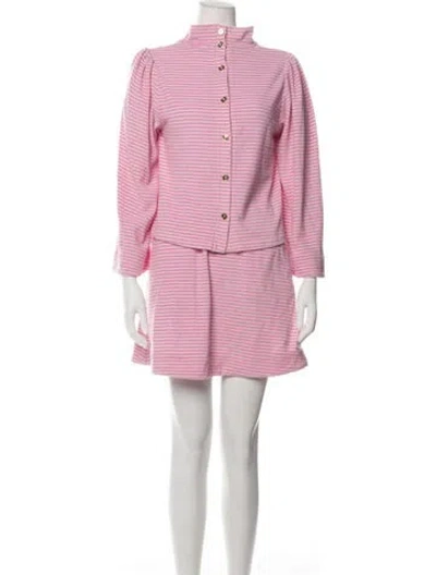 Pre-owned Buru Striped Set In Pink