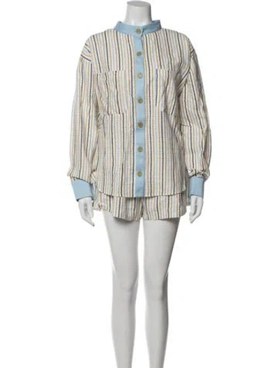 Pre-owned Buru Striped Short Set In Multicolor