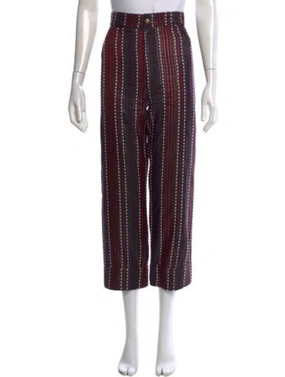 Pre-owned Buru Striped Wide Leg Pants In Multicolor