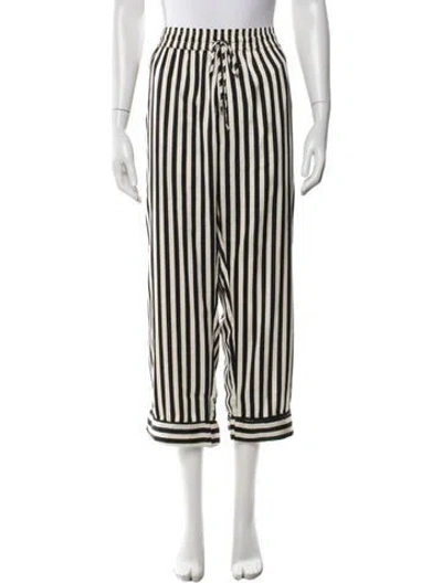 Pre-owned Buru Striped Wide Leg Pants In Neutral