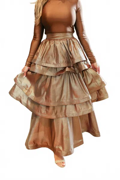 Buru Teagan Maxi Skirt In Gold
