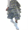 Buru Teagan Tiered Midi Skirt In Gingham Daisy In Multi