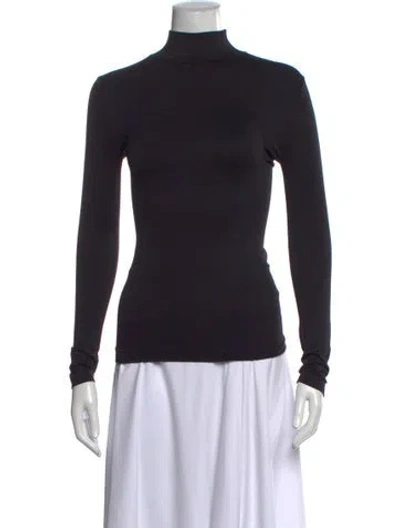 Pre-owned Buru Turtleneck Long Sleeve Top In Black
