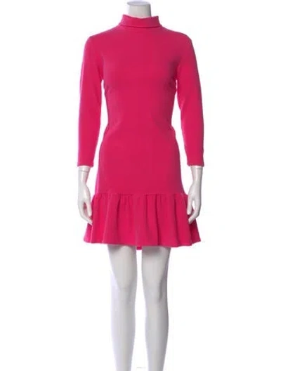 Pre-owned Buru Turtleneck Mini Dress In Pink