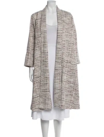 Pre-owned Buru Tweed Pattern Coat In Neutral