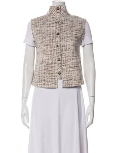 Pre-owned Buru Tweed Tweed Pattern Vest In Neutral