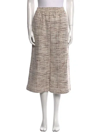Pre-owned Buru Tweed Wide Leg Pants In Neutral