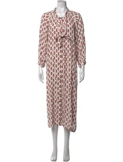 Pre-owned Buru Vintage Midi Length Dress In White