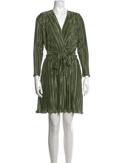Pre-owned Buru V-neck Mini Dress W/ Tags In Green