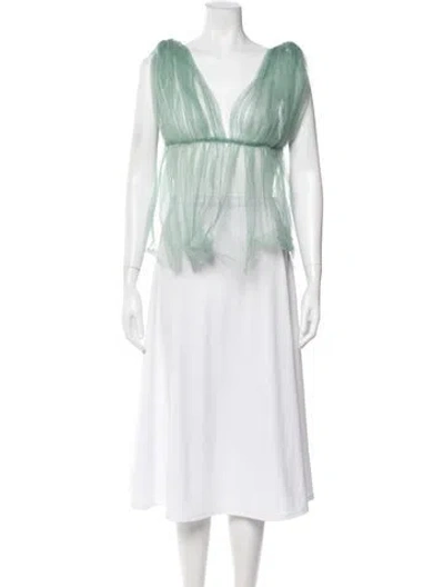 Pre-owned Buru V-neck Sleeveless Top In Green