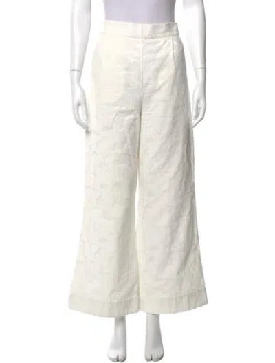 Pre-owned Buru Wide Leg Pants In White
