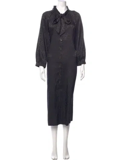 Pre-owned Buru Wool Long Dress In Black
