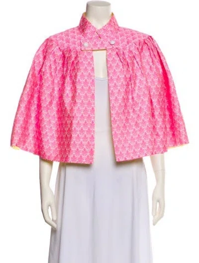 Pre-owned Buru Wool Tweed Pattern Jacket In Pink