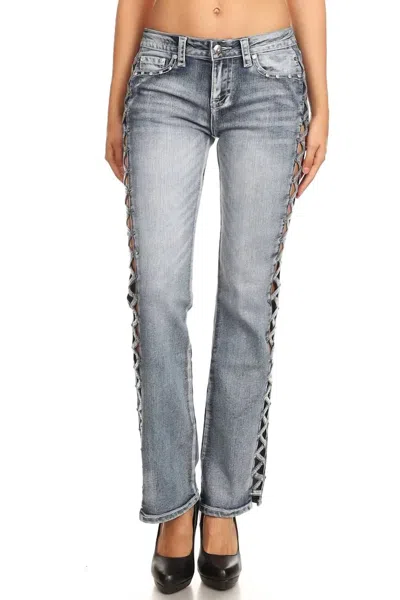 Bus Stop Flashy Sexy Jeans In Charcoal In Pink