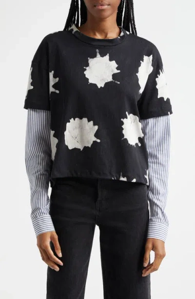 Busayo Dotun Layered Top In Black, White