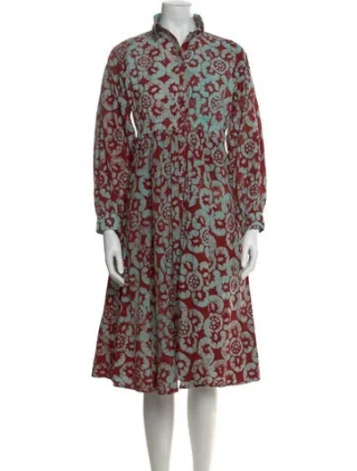 Pre-owned Busayo Floral Print Midi Length Dress In Multi