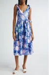 Busayo Funbi Tie Dye Cotton Midi Wrap Dress In Multi