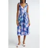Busayo Funbi Tie Dye Cotton Midi Wrap Dress