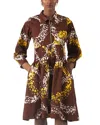 Busayo Kolawole Printed Zip Front Elbow Sleeve Dress In Multi