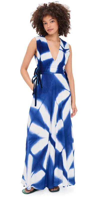 Busayo Lana Dress Blue & White In Multi