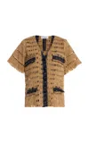 Busayo Lara Openwork Cotton Top In Brown