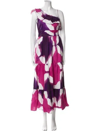 Pre-owned Busayo Linen Long Dress In Multi