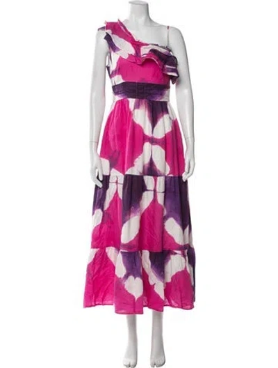 Pre-owned Busayo Linen Long Dress In Pink