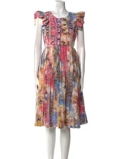 Pre-owned Busayo Printed Knee-length Dress W/ Tags In Pink