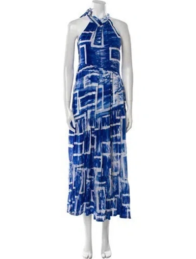 Pre-owned Busayo Printed Long Dress In Blue