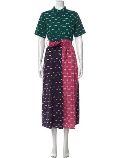 Pre-owned Busayo Printed Long Dress In Multicolor