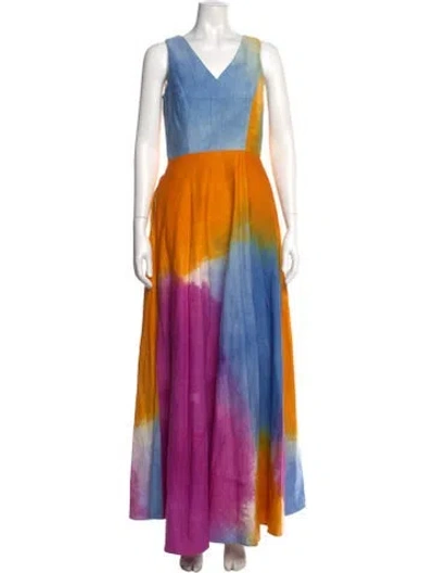 Pre-owned Busayo Printed Long Dress W/ Tags In Multi