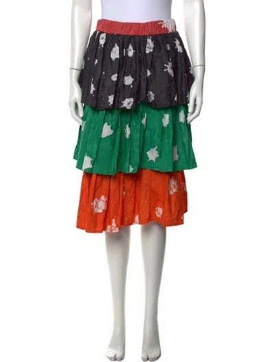 Pre-owned Busayo Printed Mini Skirt In Green