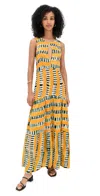Busayo Sade Dress Green/yellow/white In Multi