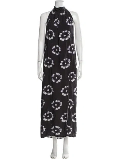 Pre-owned Busayo Tie-dye Print Long Dress In Grey