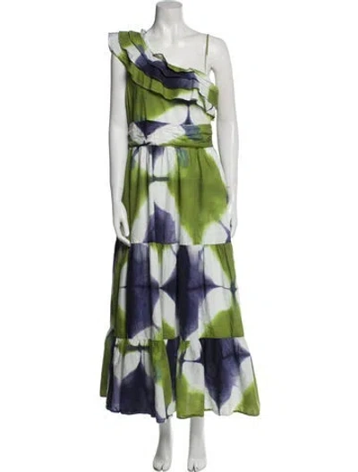 Pre-owned Busayo Tie-dye Print Long Dress In Multi