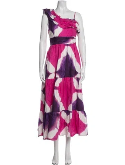 Pre-owned Busayo Tie-dye Print Long Dress In Pink