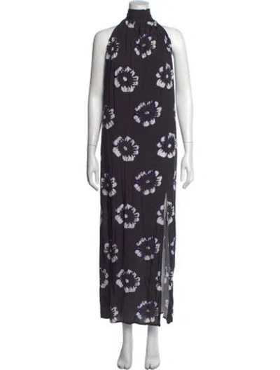 Pre-owned Busayo Tie-dye Print Long Dress W/ Tags In Gray