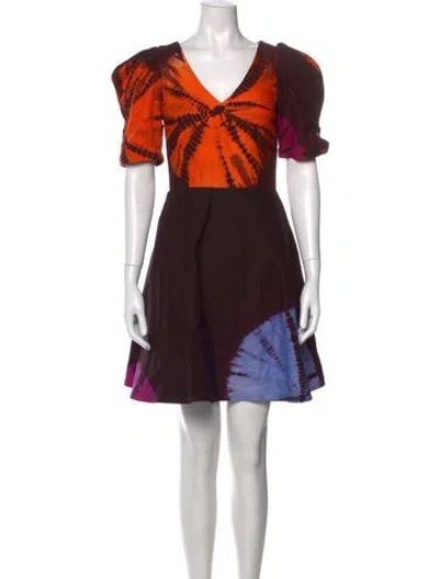 Pre-owned Busayo Tie-dye Print Mini Dress In Multi