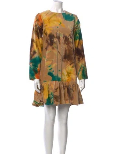 Pre-owned Busayo Tie-dye Print Mini Dress In Orange
