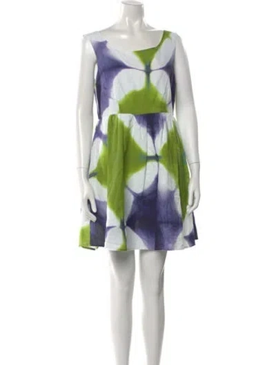 Pre-owned Busayo Tie-dye Print Mini Dress In Purple