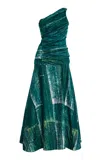 Busayo Tiwa One-shoulder Cotton Maxi Dress In Green