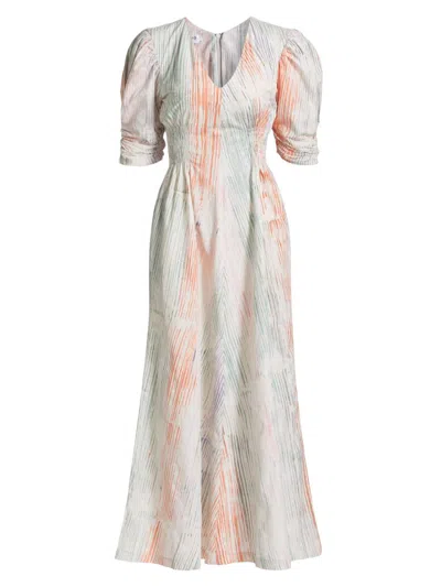 Busayo Women's Adu Printed Maxi Dress In White