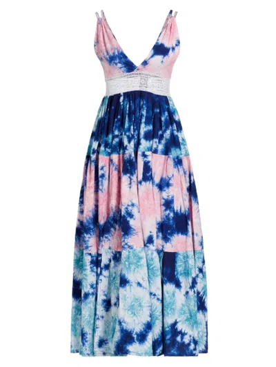 Busayo Women's Boyedga Tie-dye Midi-dress In Pink Blue