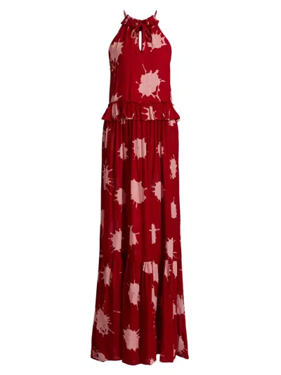 Busayo Women's Eriife Splatter-print Maxi Dress In Red