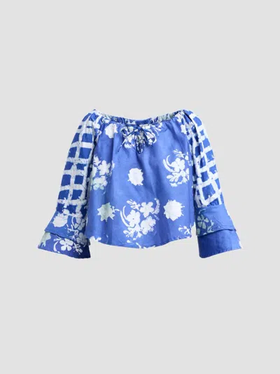 Busayo Women's Ibidun Printed Cotton Top In Blue