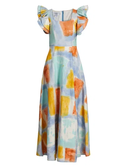 Busayo Women's Tokunbo Watercolor Maxi Dress In Multicolored