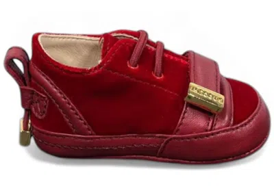 Pre-owned Buscemi 50mm Low Strap Velvet (baby) Sneakers In Scarelet Red