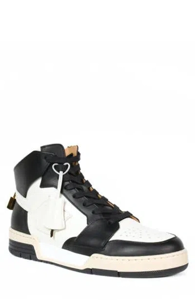 Buscemi Air Jon High Top Sneaker In White/black