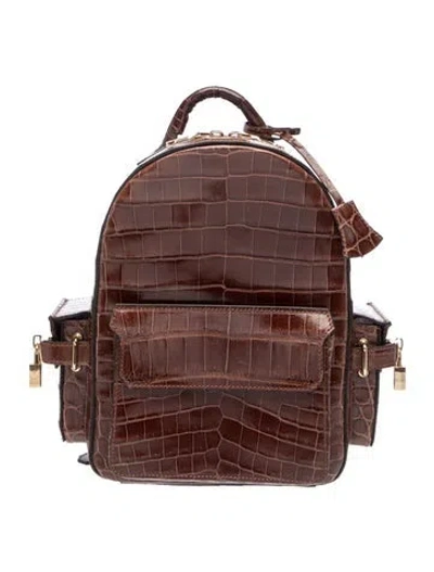 Pre-owned Buscemi Crocodile Backpack In Brown