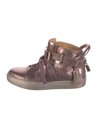 Pre-owned Buscemi Embossed Leather Sneakers